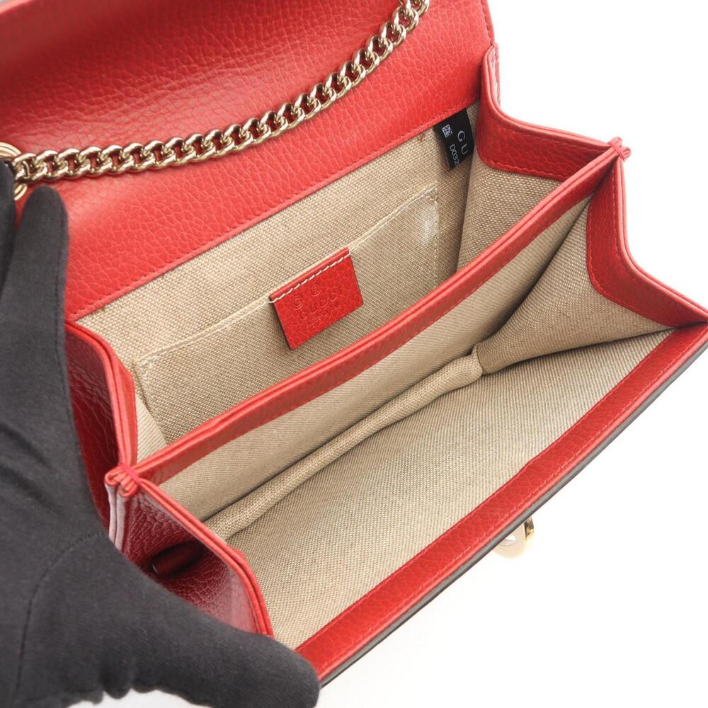 GUCCI Authentic Red Leather Shoulder Bag - Picture 3 of 10
